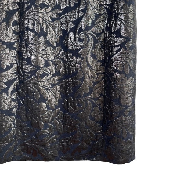 Tibi Metallic Jacquard Sleeveless Sheath Cocktail Dress in Black Silver, Size 10 - Picture 5 of 11